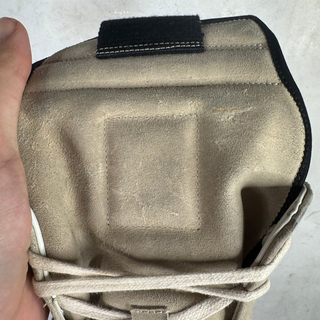 Rick Owens Gray Suede Geobaskets