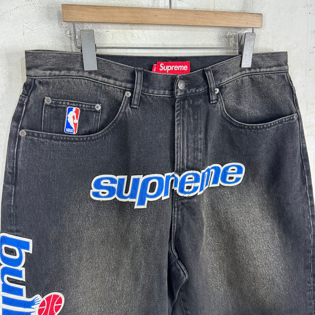 Supreme x Mitchell & Ness Bullets Denim Shorts
