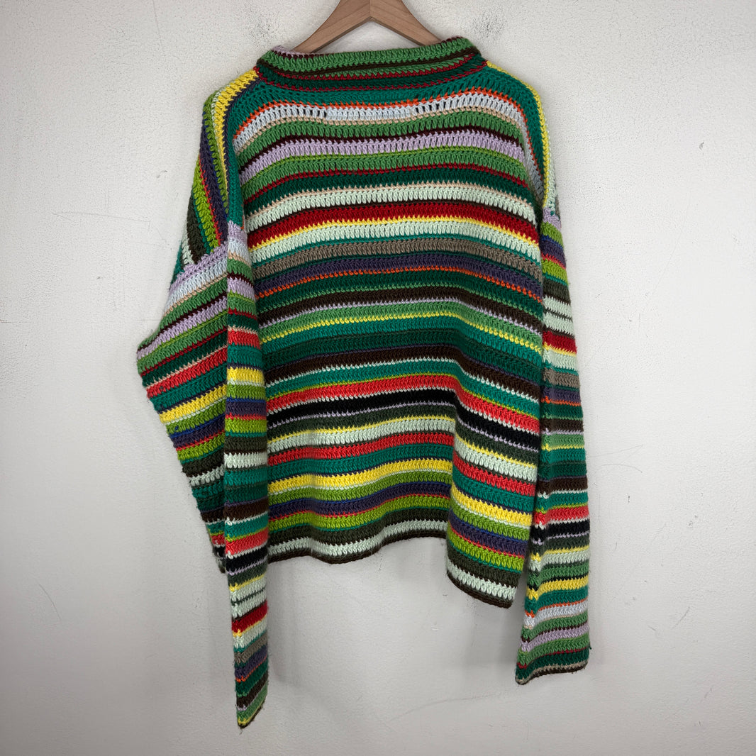 CPFM Knited Green Striped Button Up Cardigan