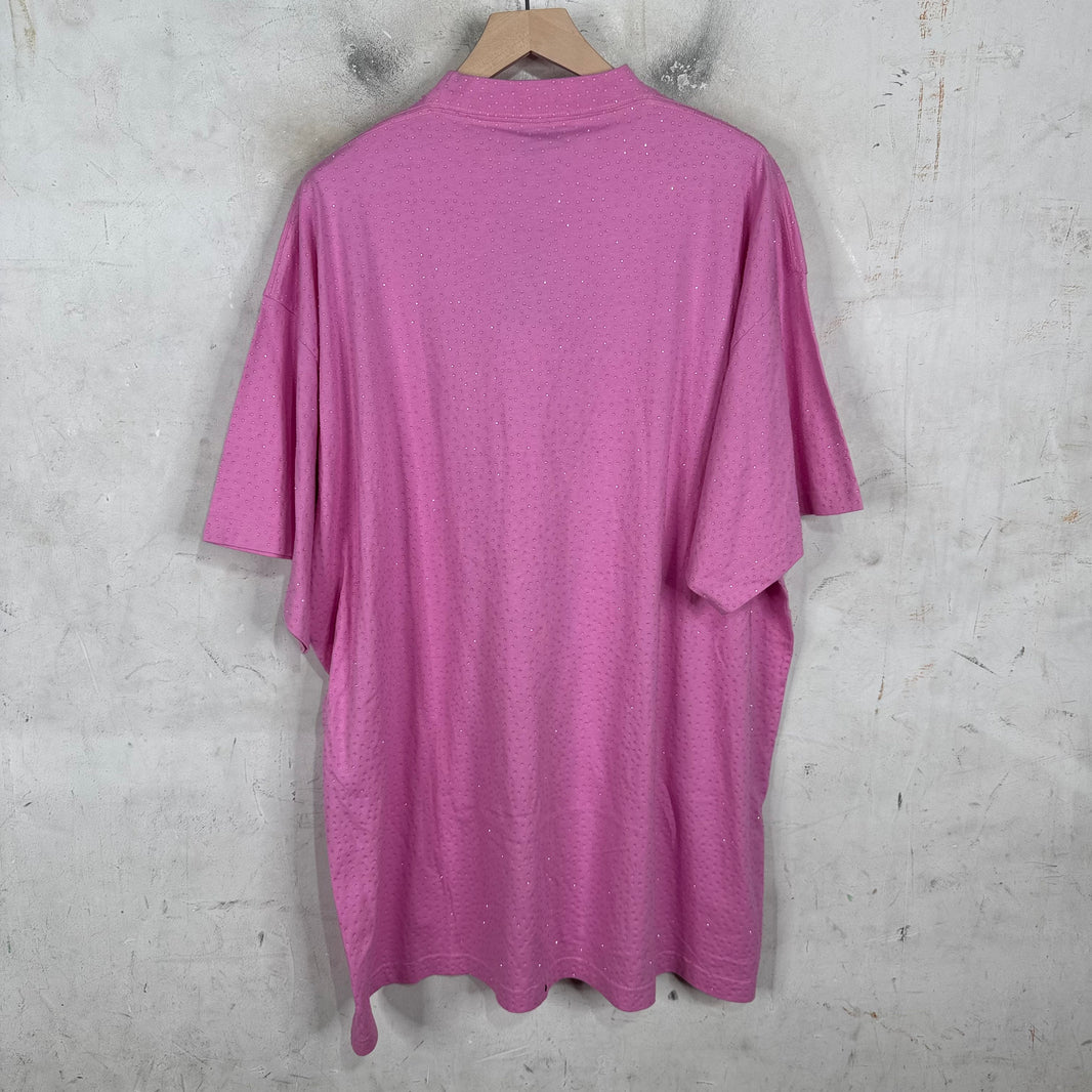 Balenciaga Pink Rhinestoned T-Shirt