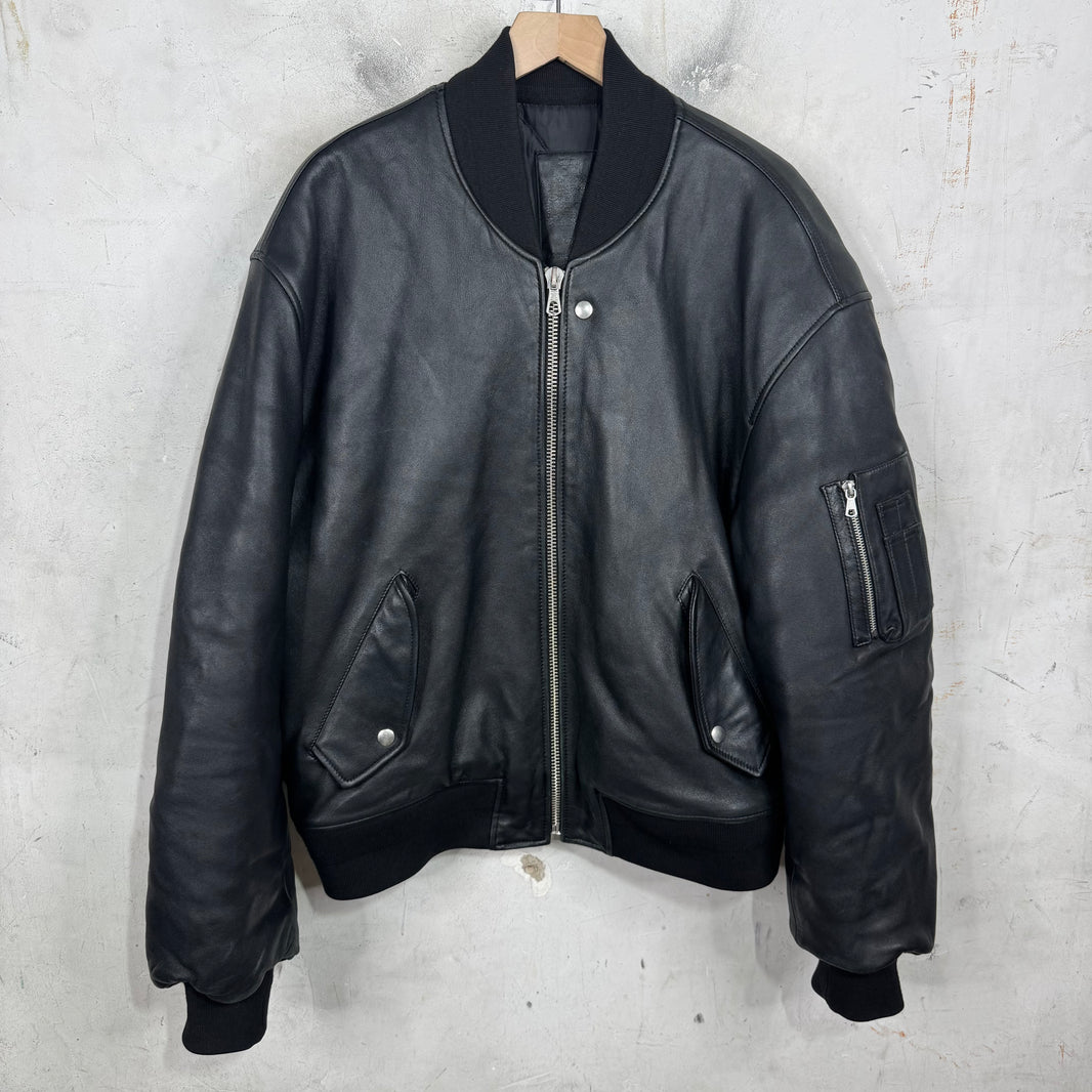 Stussy Leather Flight Bomber Jacket