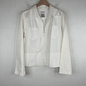 Chanel White Zip Up Thin Jacket