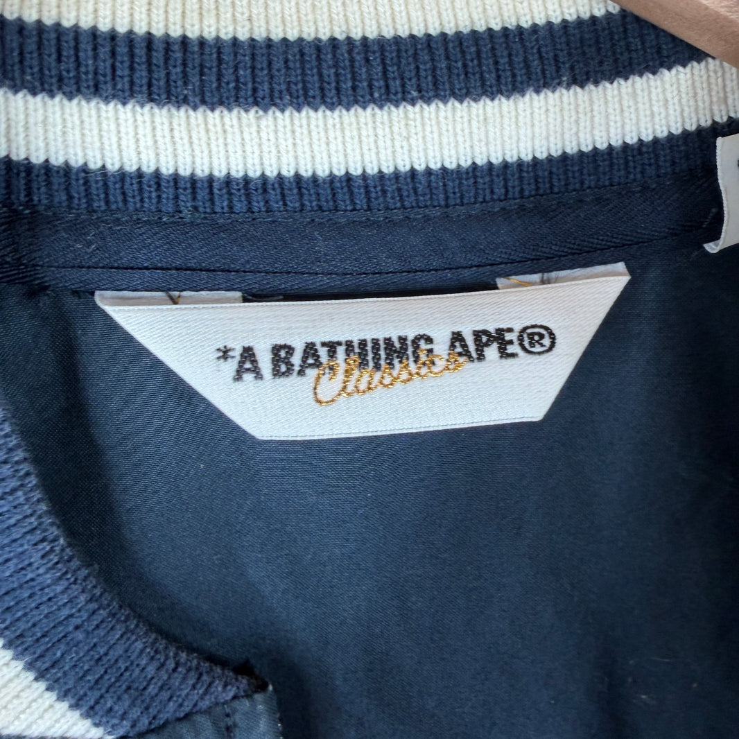 Bape Navy Cotton Varsity Jacket