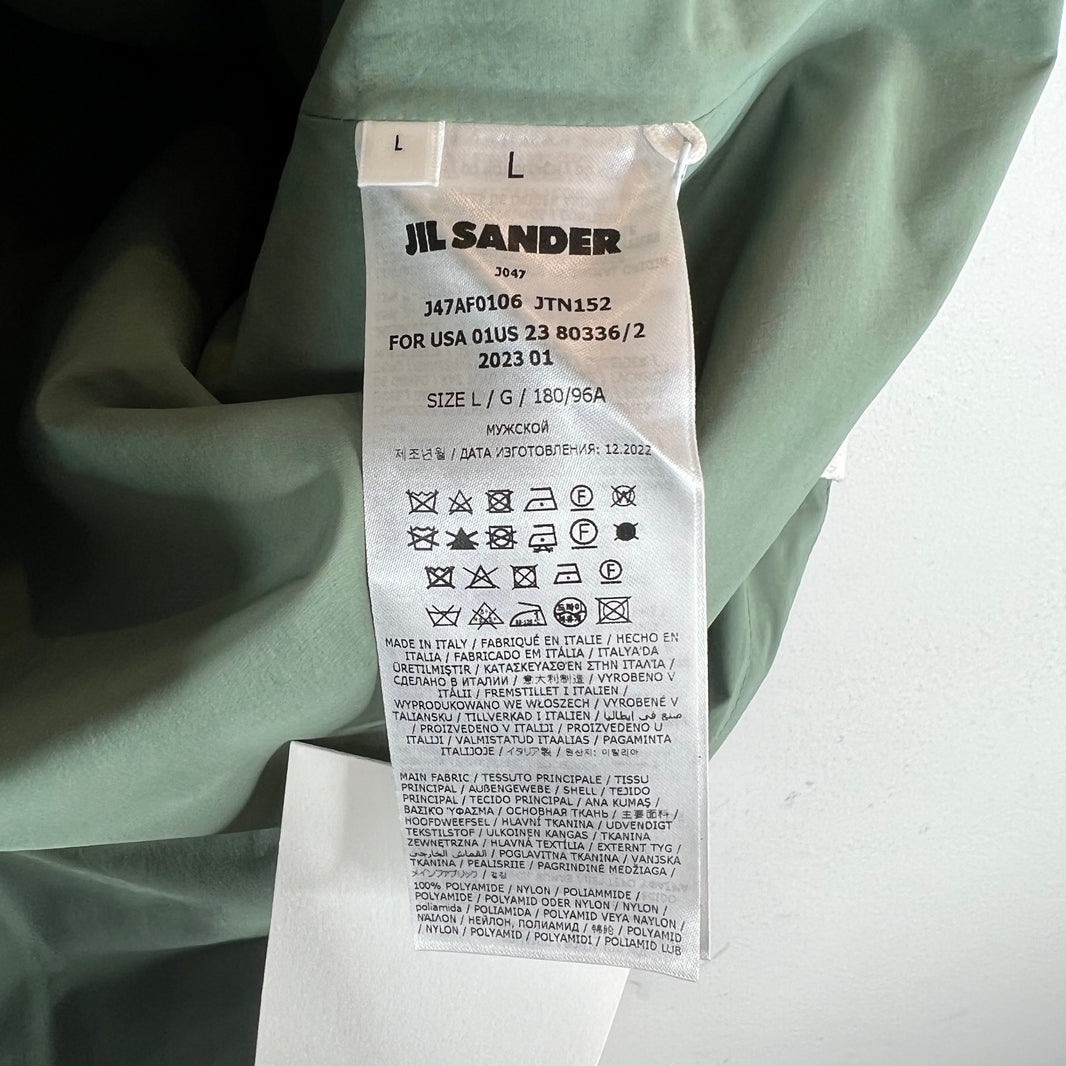 Jil Sander Green Hybrid Puffer Vest Jacket