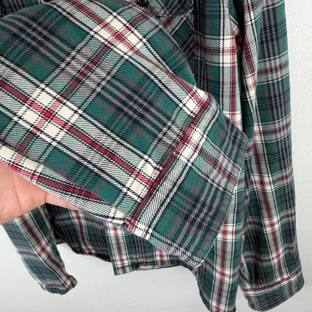 RRL Green/Red Button Up Flannel