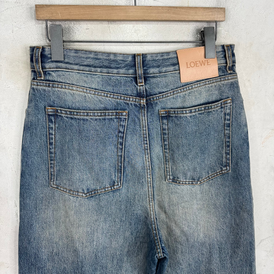Loewe Dirty Wash High Rise Flared Jeans