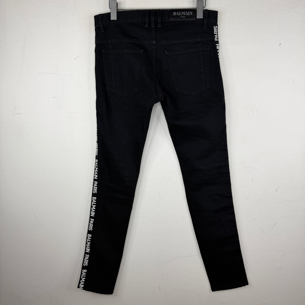Balmain Side Logo Slim Jeans