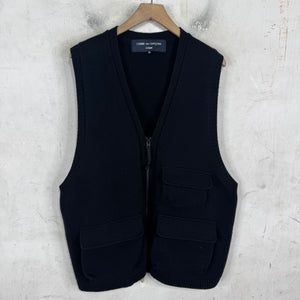 CDG Homme Wool Knit Zipped Utility Vest