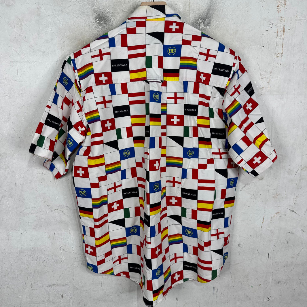 Balenciaga Flag Buttoned S/S Shirt