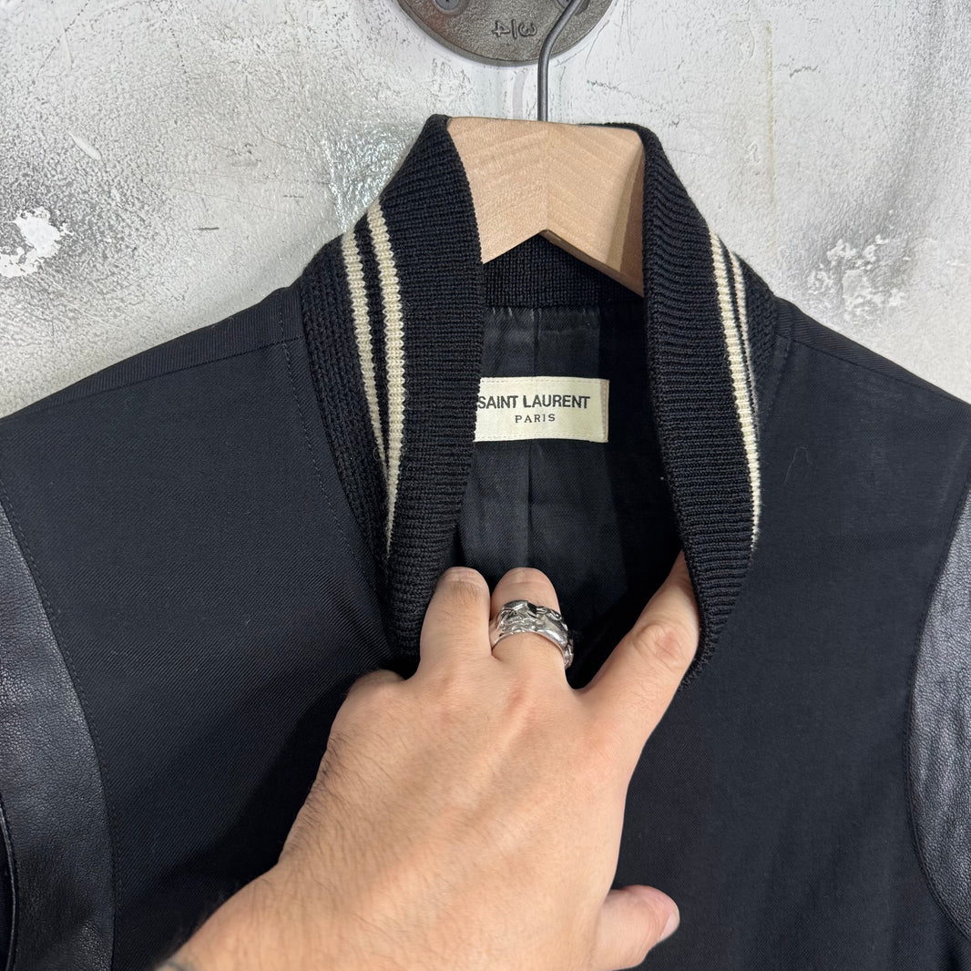 Saint Laurent Black Tonal Light Wool Teddy Jacket