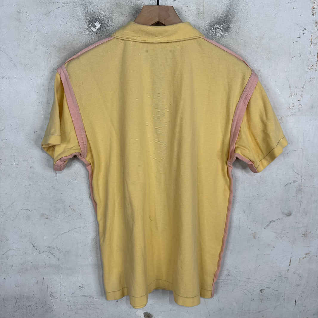CDG HP Yellow Pannelled 3/4 Zip Polo