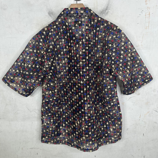 Needles Pocketed Floral Mesh Shirt