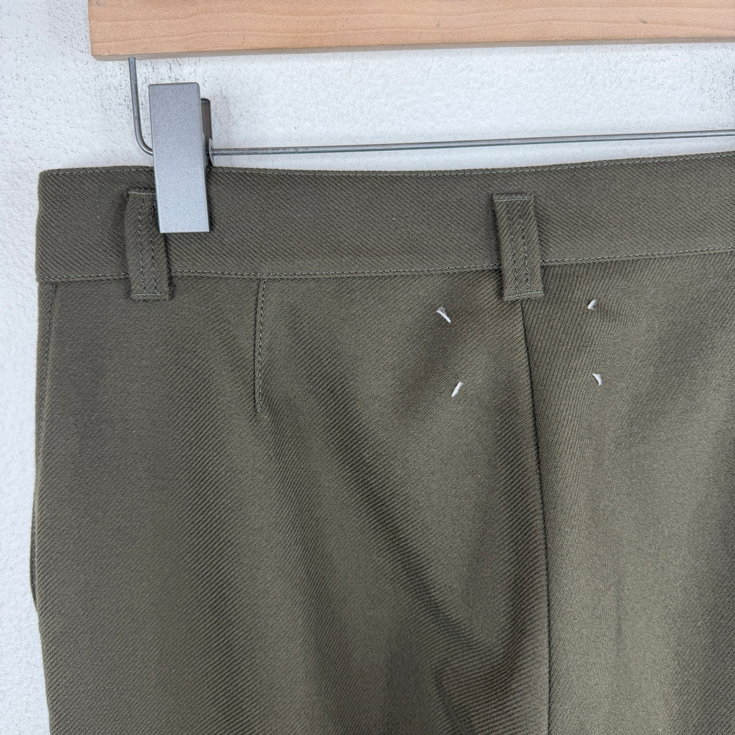 Margiela Green Wool Double Waist Trousers