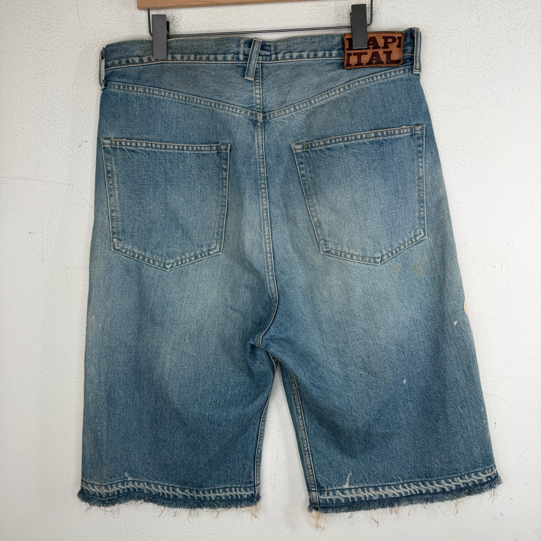 Kapital Blue Denim Bone Shorts