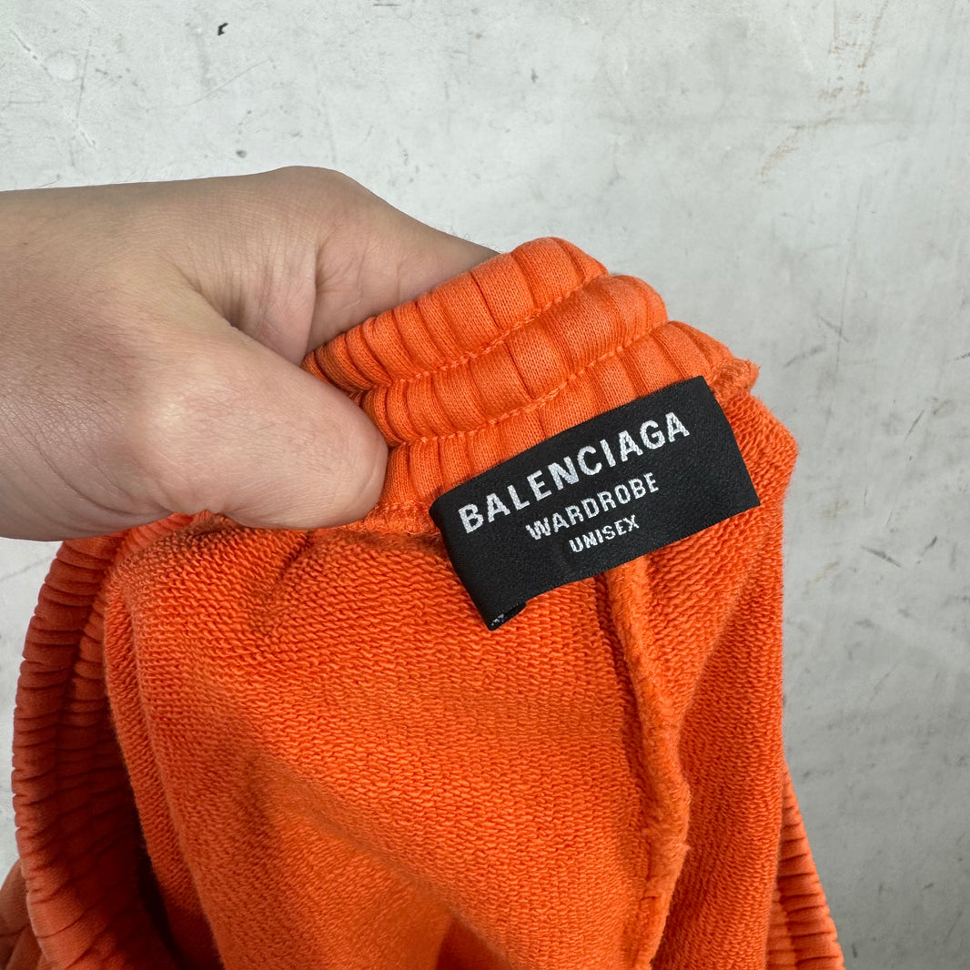 Balenciaga Orange Logo Sweatshorts