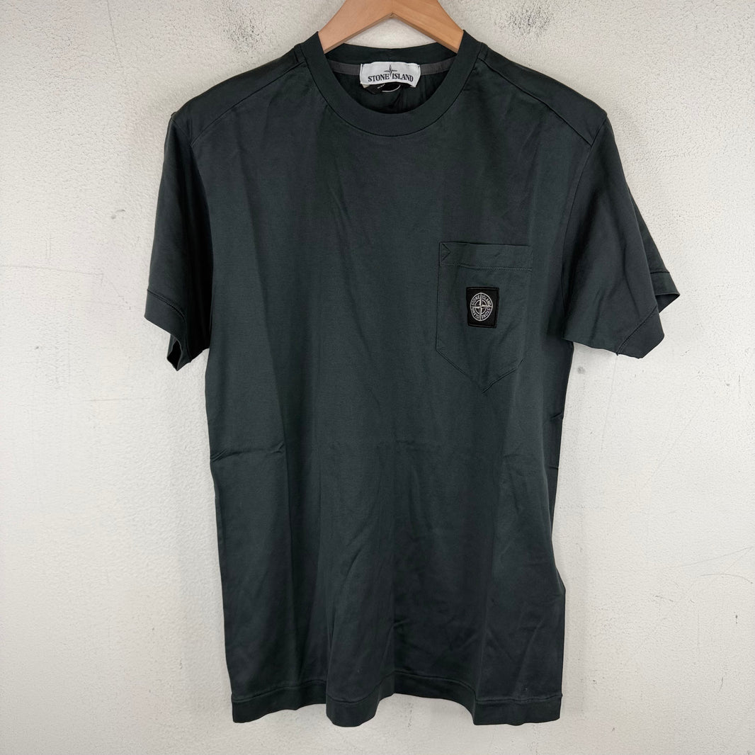Stone Island Gray Pocket Logo T-Shirt