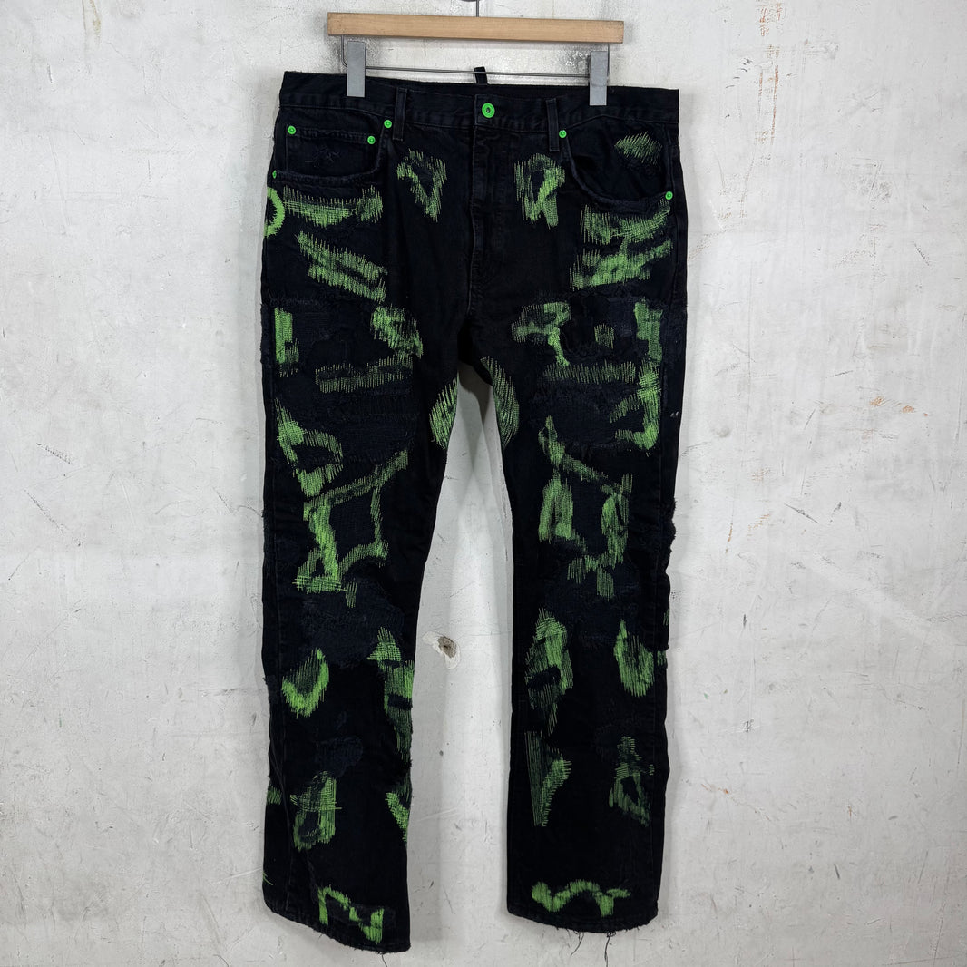 Endless Denim Black/Green Repaired Jeans