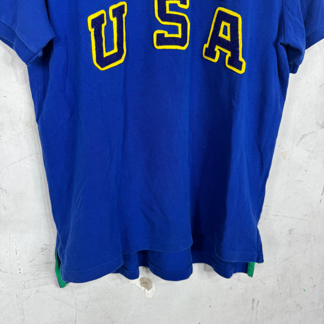 Ralph Lauren Blue/Yellow USA Arc Pony Polo