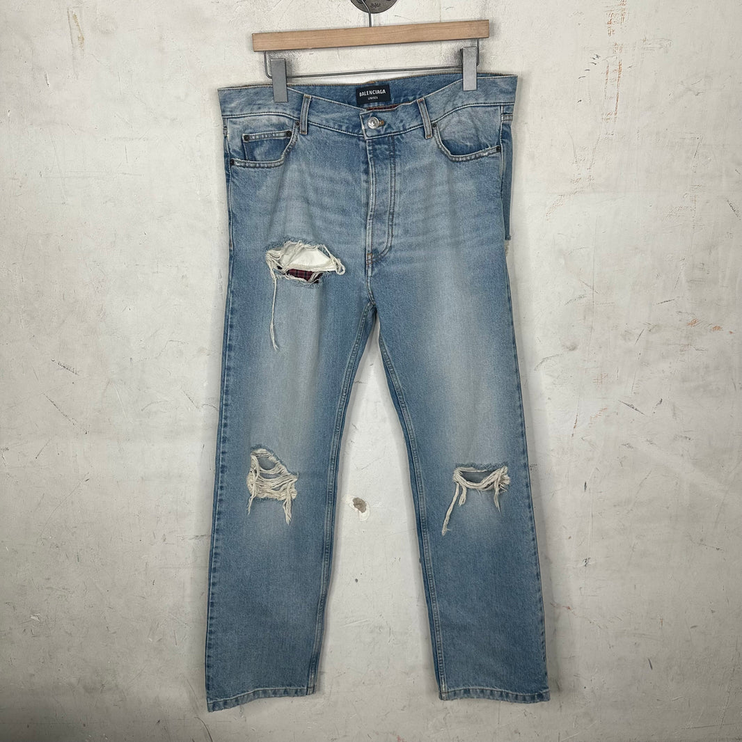 Balenciaga Blue Boxer Distressed Jeans