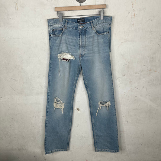 Balenciaga Blue Boxer Distressed Jeans