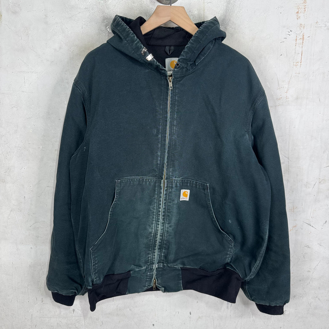 Vintage Carhartt Faded Hooded Work Jacket