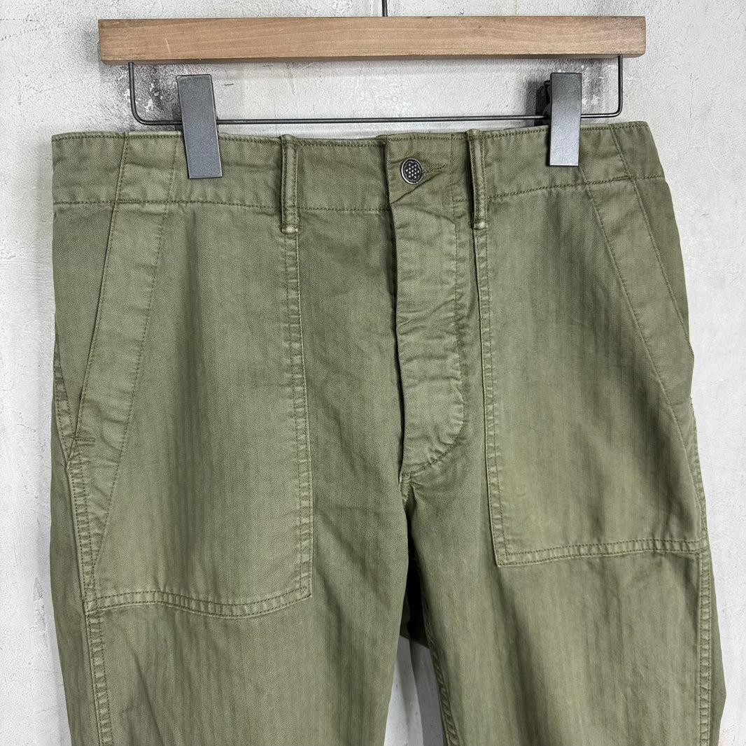 RRL Olive Herringbone Pants