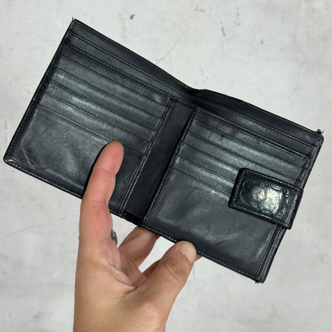 Gucci Embossed Monogram Leather Snap Wallet