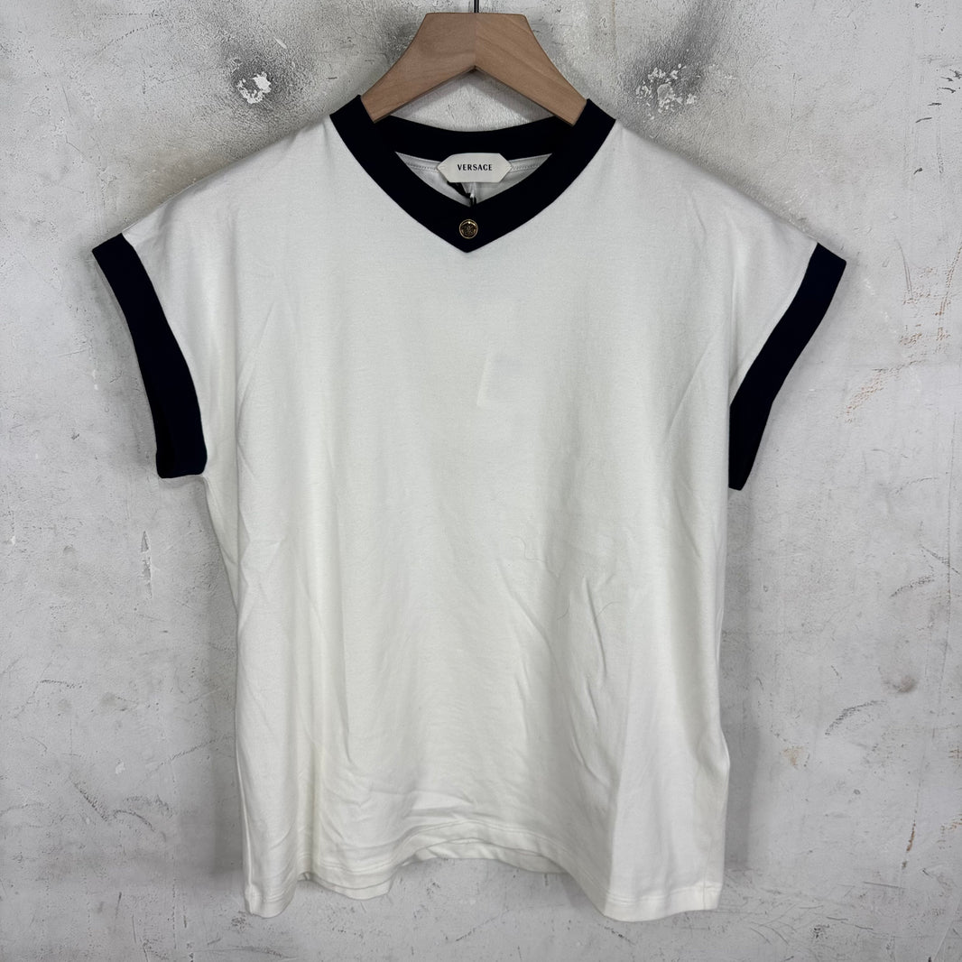 Versace Current Stretch Ringer T-Shirt