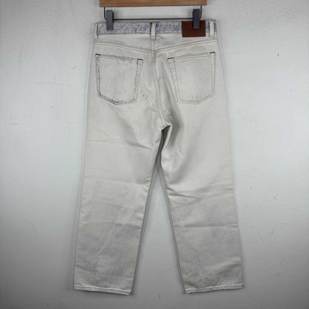 Our Legacy White Printed Third Cut Jeans