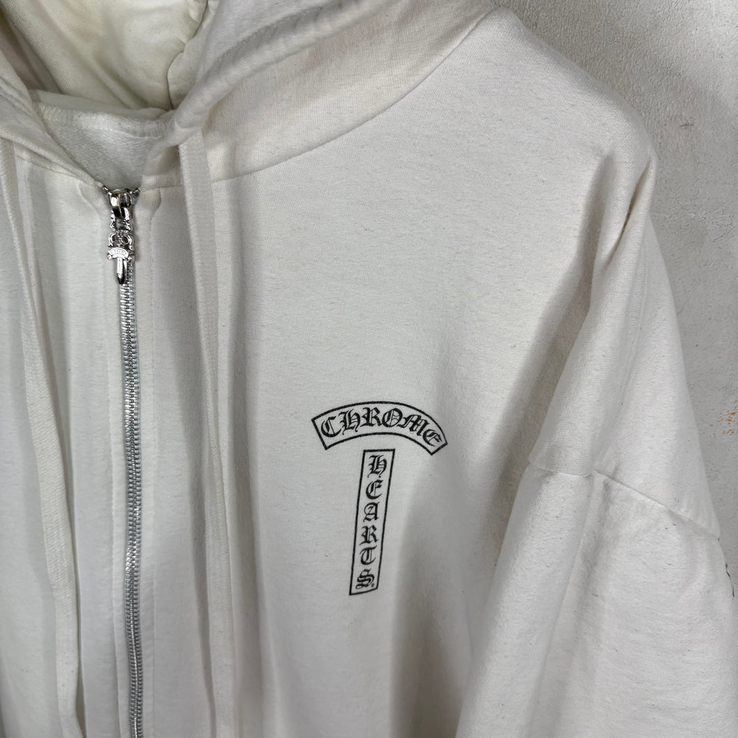 Chrome Hearts TBar White Zip Hoodie