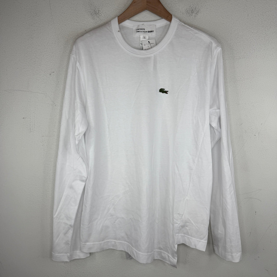CDG White Lacoste L/S T-Shirt