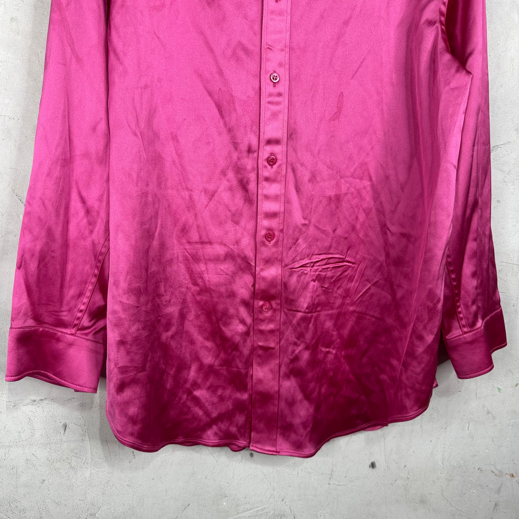 Balenciaga Pink Shiny Buttoned Shirt