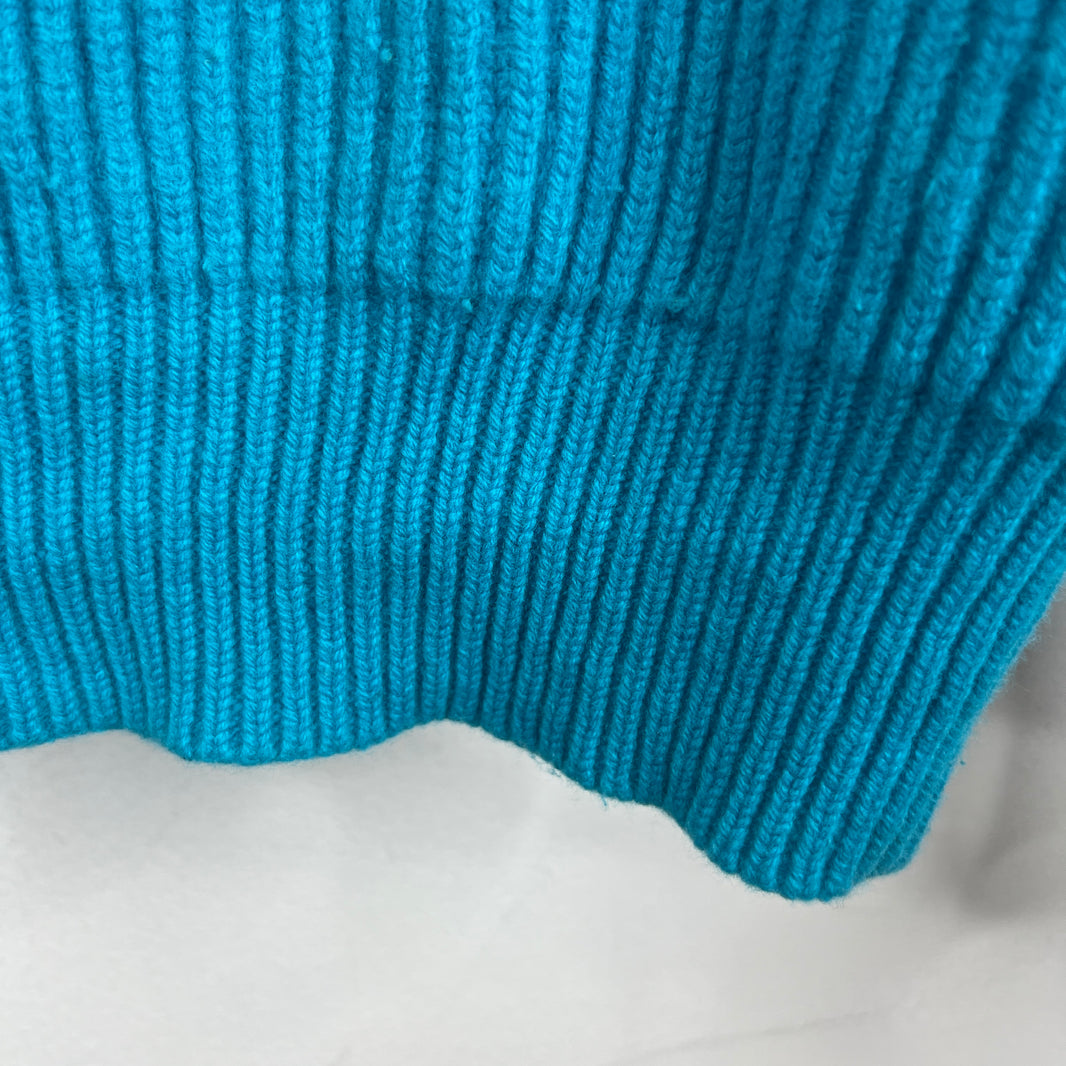 Jil Sander Blue Asymmetric Knit Sweater