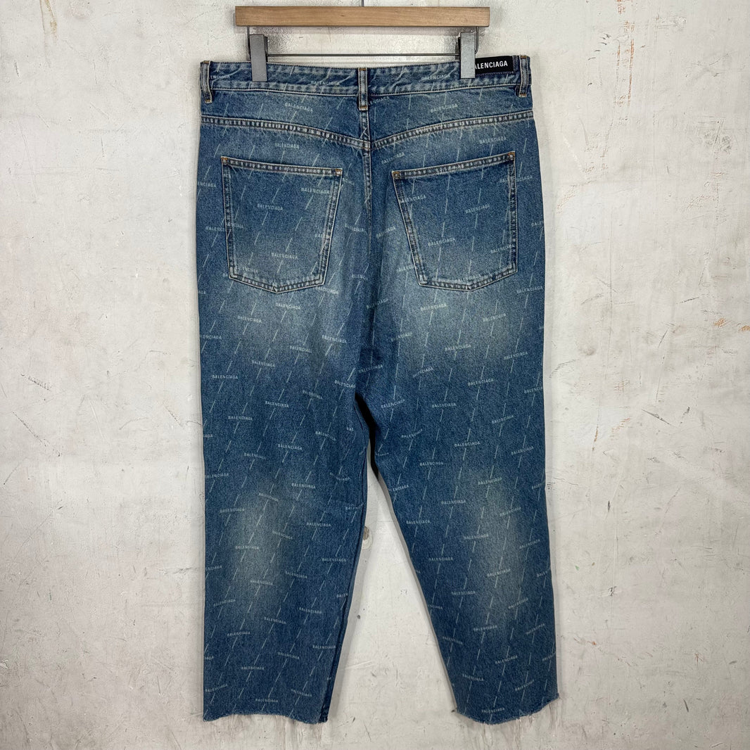 Balenciaga AOP Monogram Lightwash Jeans