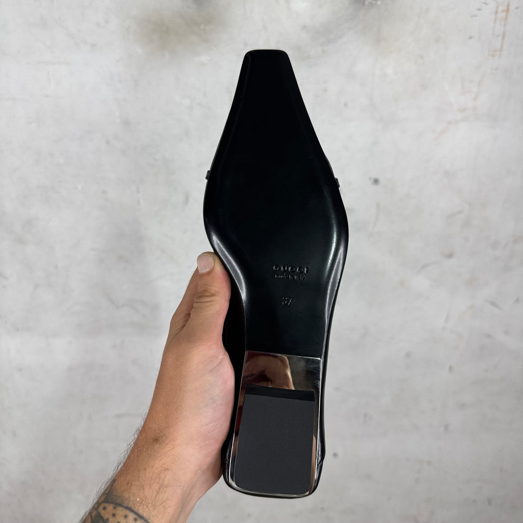 Gucci Black Vittoria Ballet Flats DS