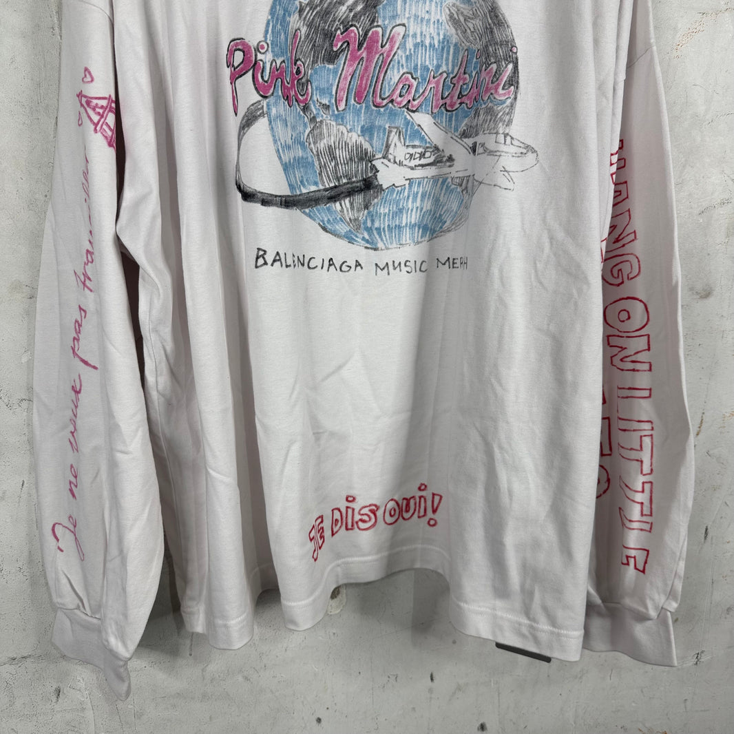 Balenciaga Pink Martini LS T-Shirt
