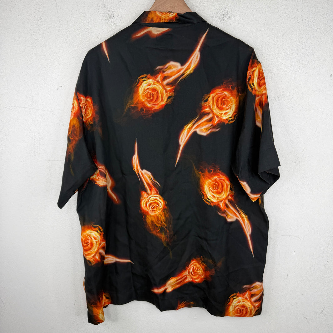 Stussy Dries Van Noten Rose Flame Button Up Shirt