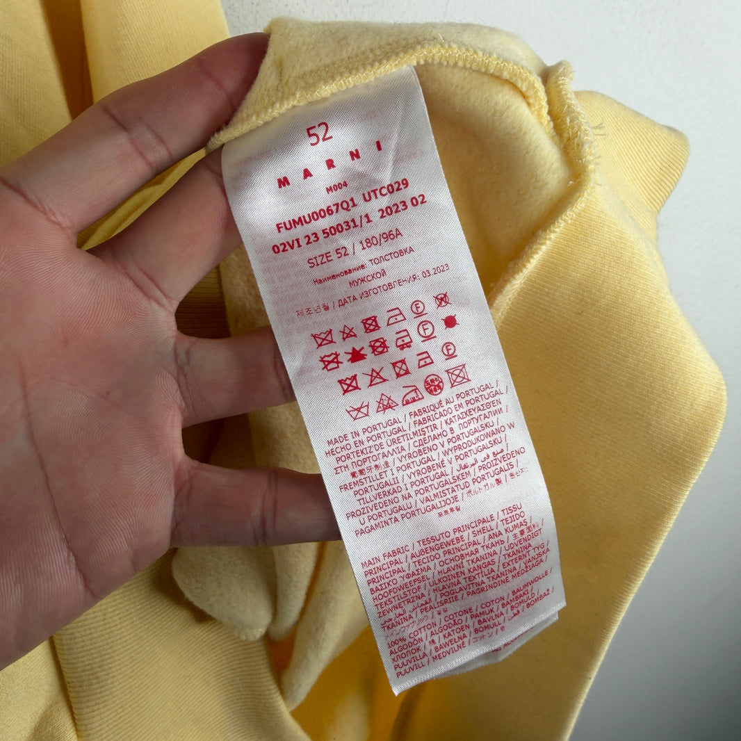 Marni Fur Hood Yellow Hoodie