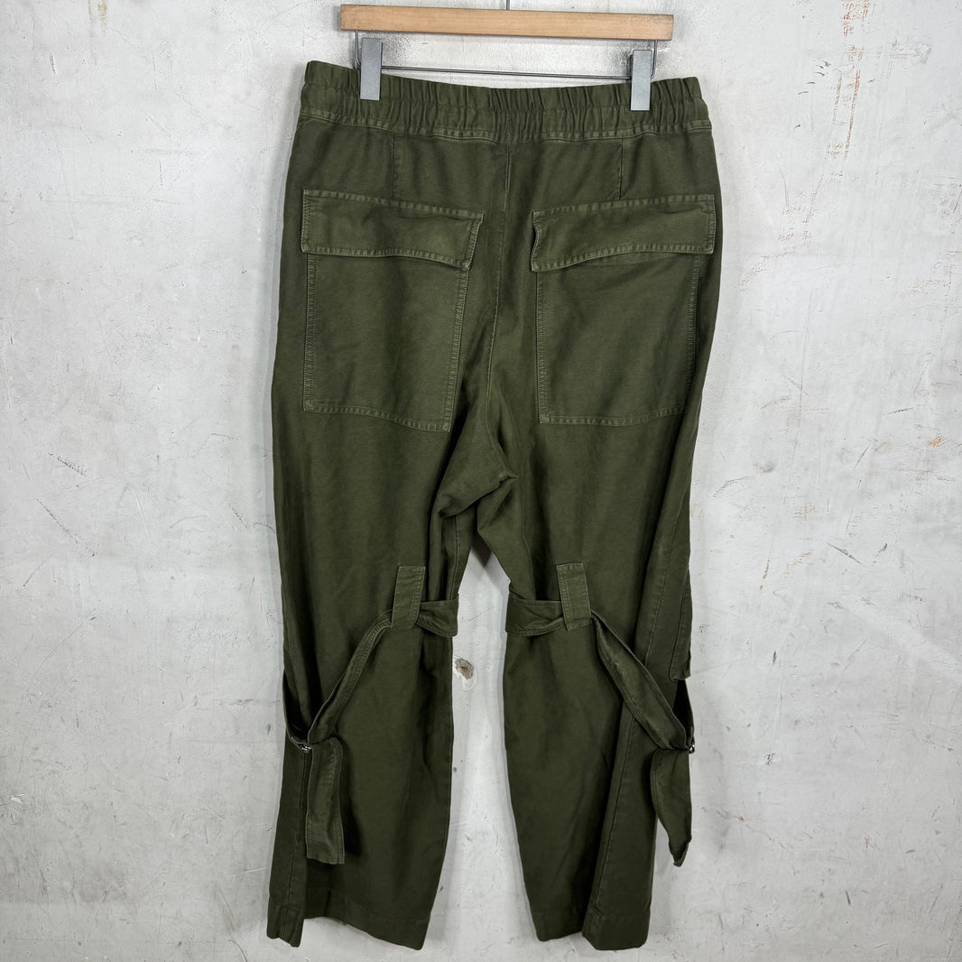 Dries Van Noten Olive Bondage Zippered Cargo