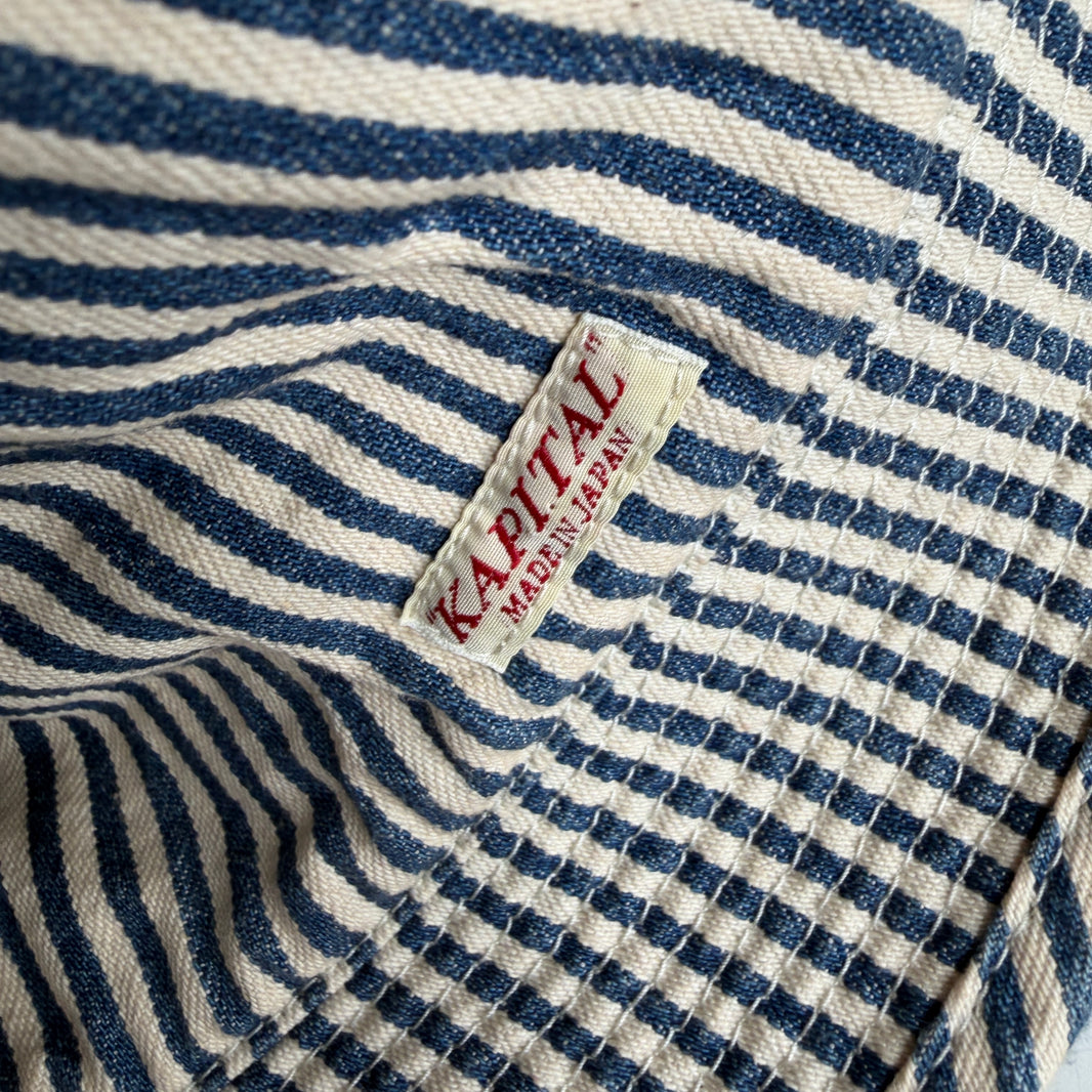 Kapital Denim Repair Pinstripe Bucket Hat