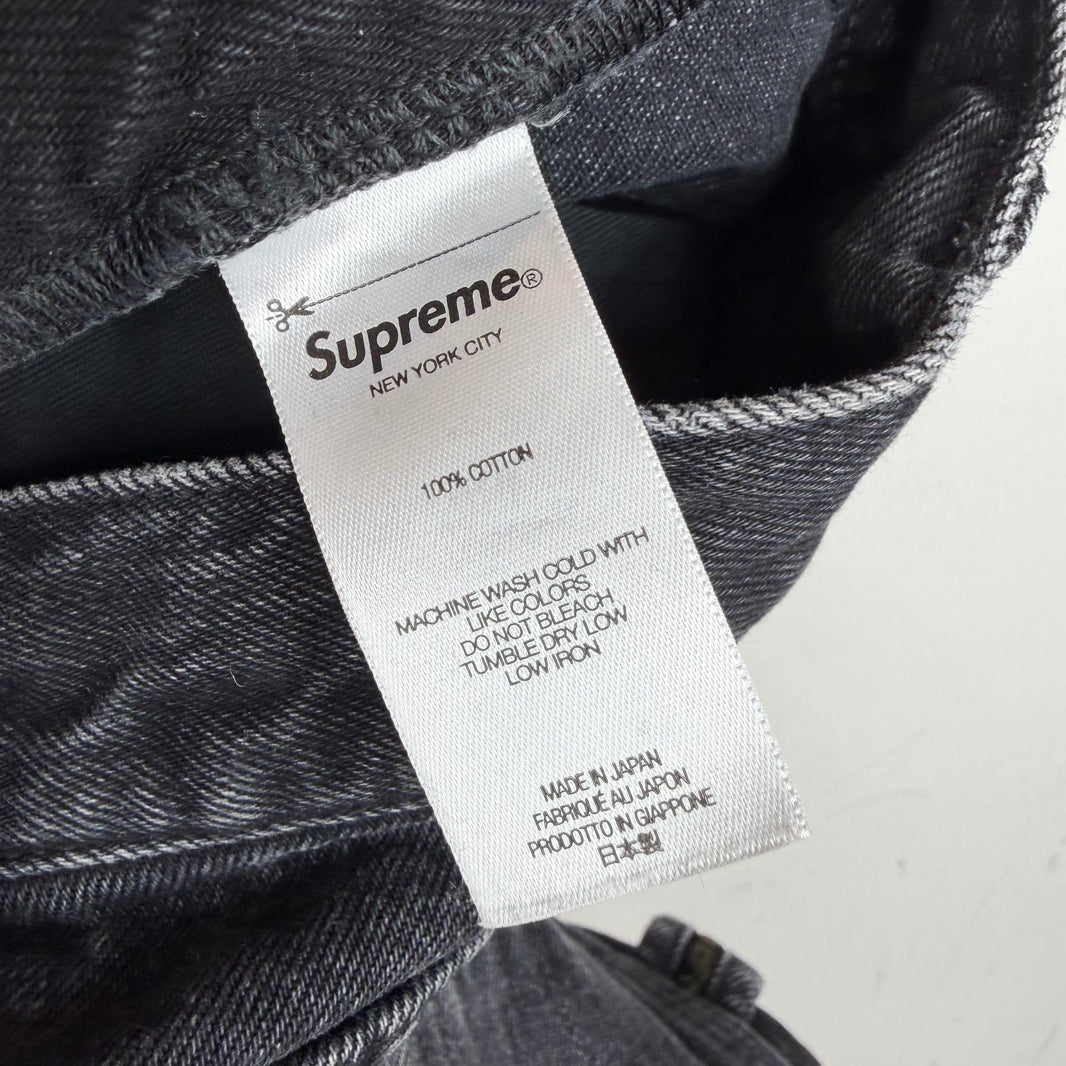 Supreme Faded Black Double Knee Jeans
