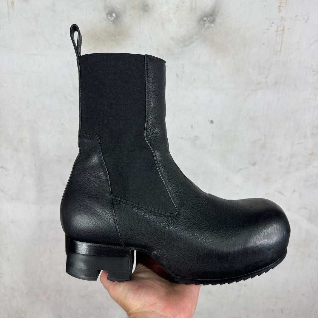 Rick Owens Black Leather Ballast Boots