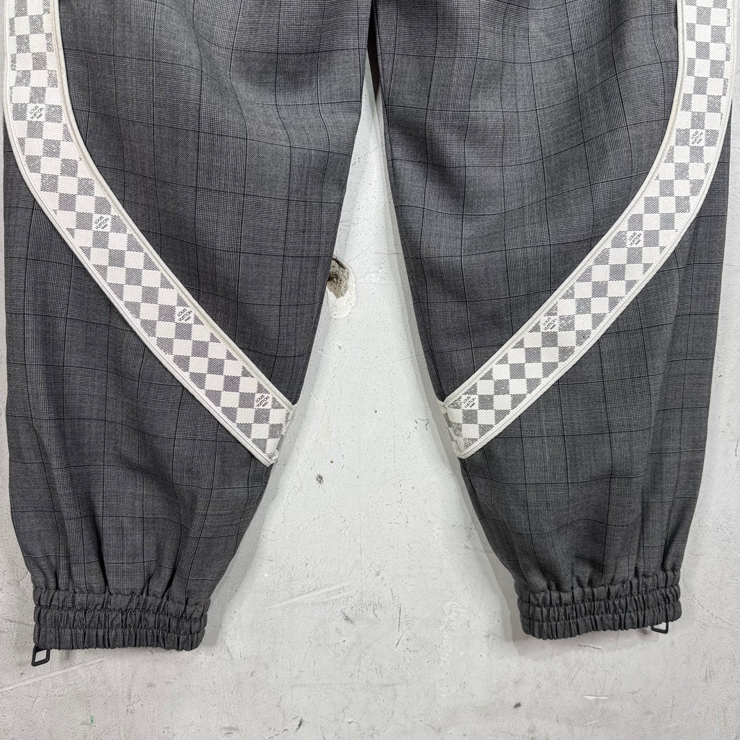 Louis Vuitton Tartan Leather Paneled Damier Pants