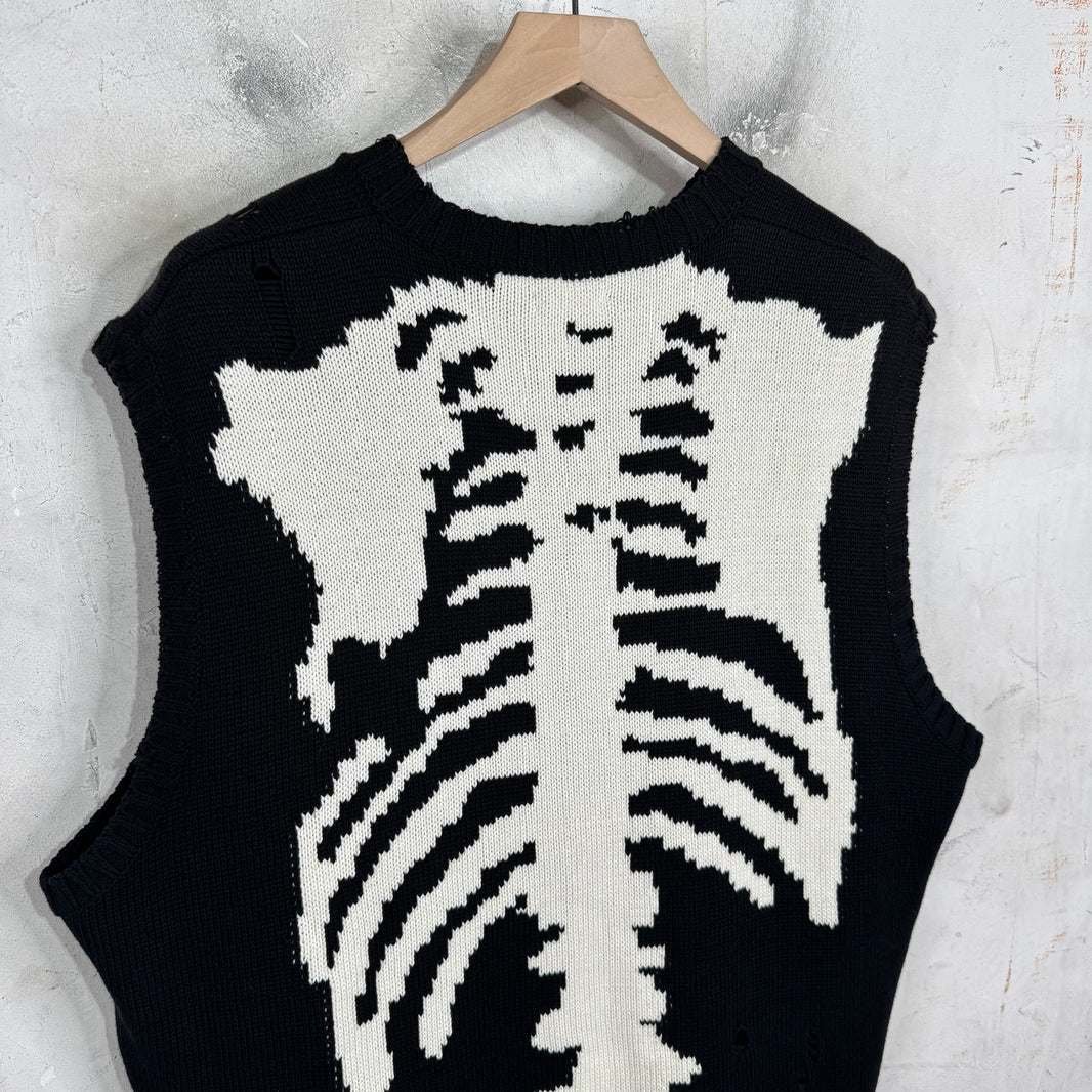 Kapital 5G Distressed Bones Sweater Vest