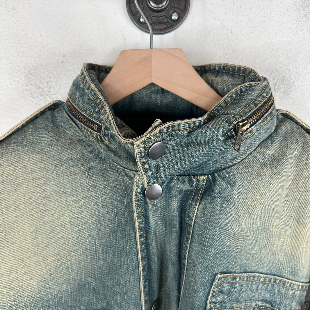 Martine Rose Cropped D-Ring Denim Jacket