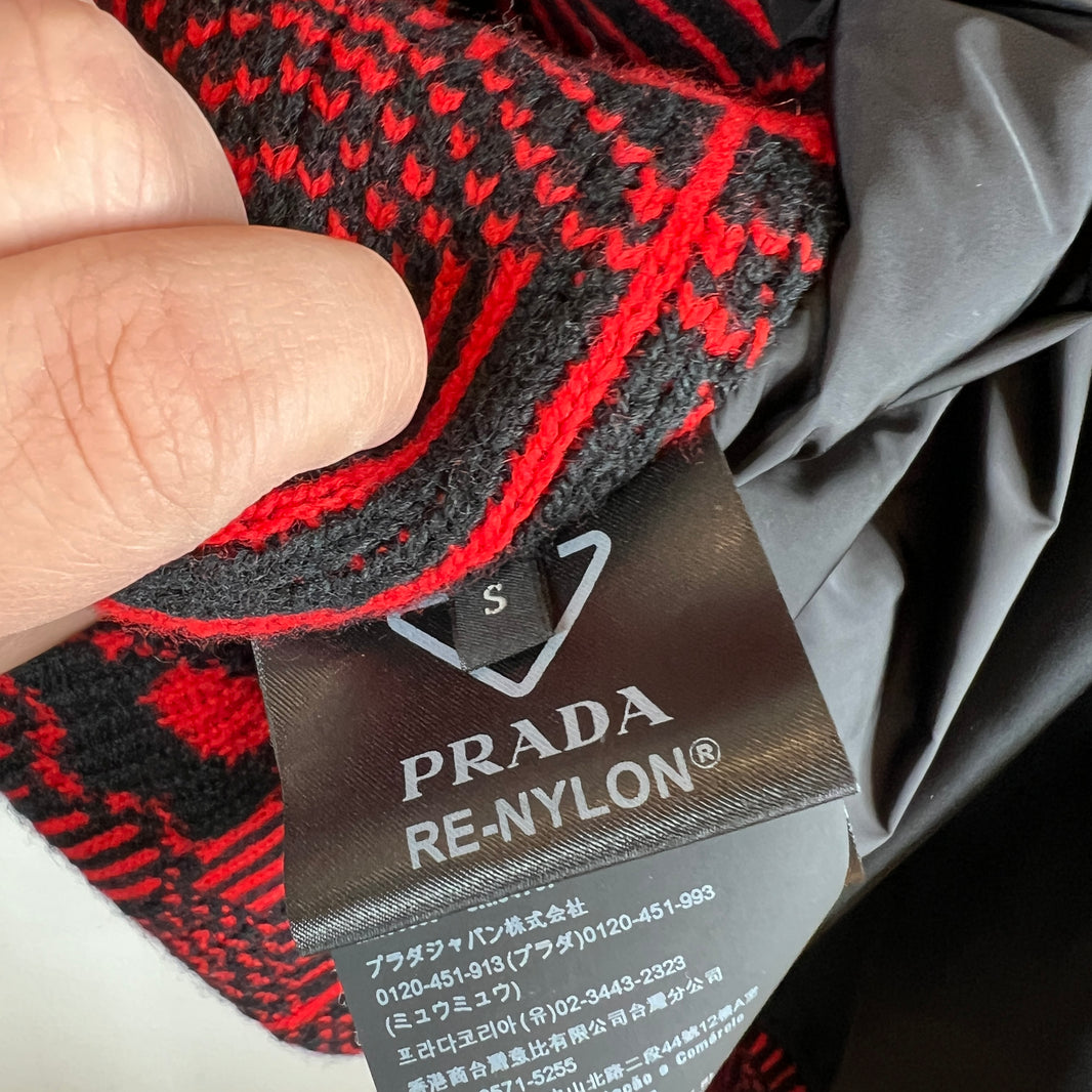 Prada Red Knit Puffer Jacket