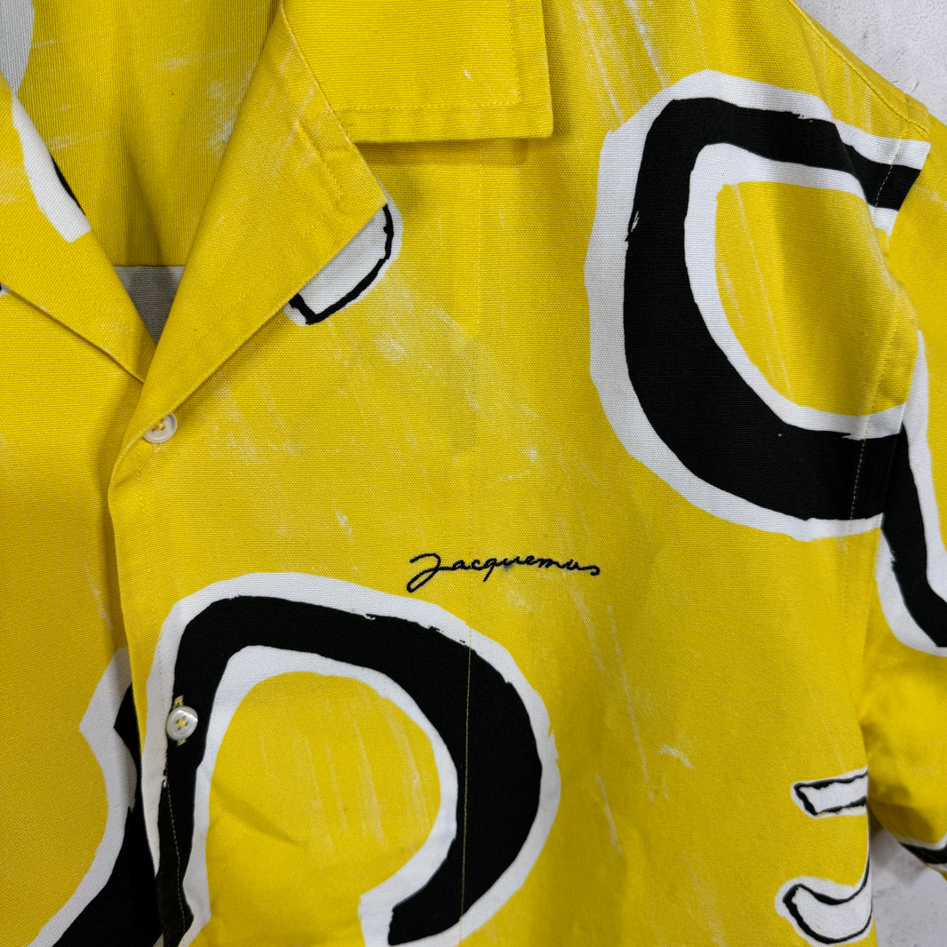 Jacquemus Yellow Patterned Logo Canvas Shirt