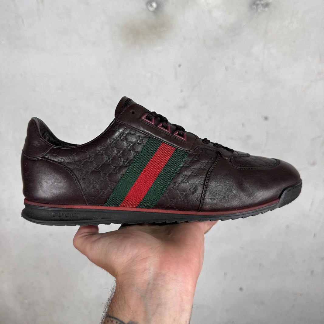 Gucci Brown Embossed Monogram Runners