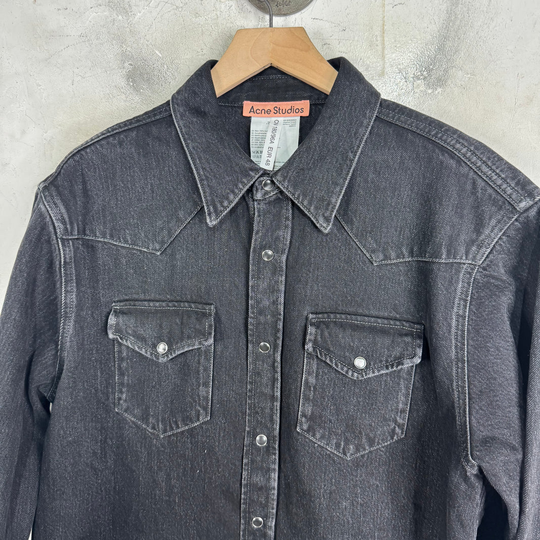 Acne Studios Black Denim Western Snap Overshirt
