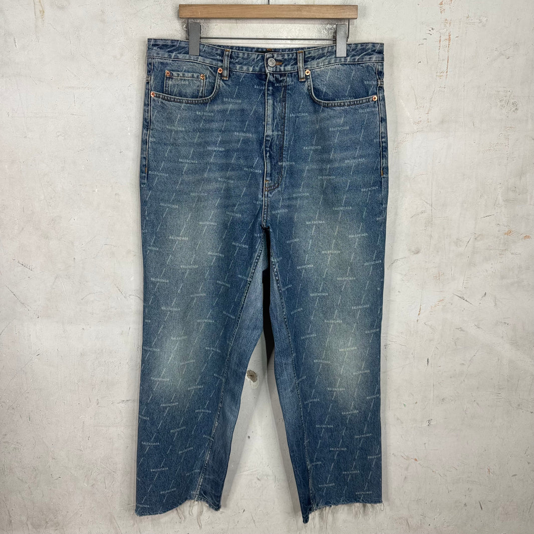 Balenciaga AOP Monogram Lightwash Jeans